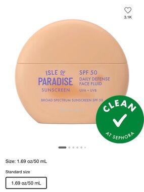 Isle of Paradise Peach-Tone SPF 50 Daily Defense Face Fluid